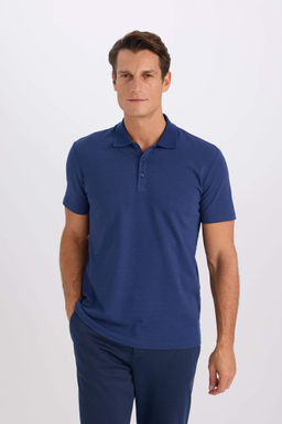 Slim Fit Dar Kesim Basic Duz K?sa Kollu Polo Tisort - Defacto фото 4