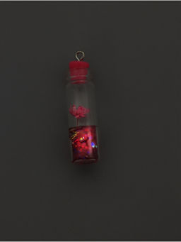 Цена за 5 шт. Подвеска для творчества акрил Бутылочка с цветком, светится в темноте, 1.1?1.1?4.2 см, МИКС