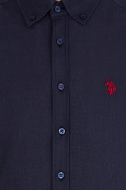 U. S. Polo Assn Мужская темно-синяя рубашка с коротким рукавом - U.s. polo assn фото 6