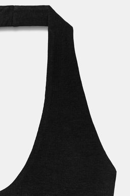 TOP HALTER BAJO REDONDEADO / Negro - Zara фото 7
