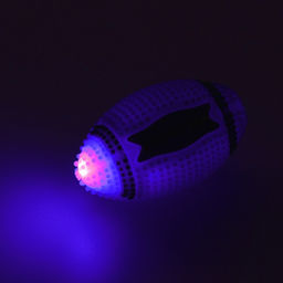 Мяч для собак светящийся с пищалкой Регби, TPR, 7 см, розовый - Пижон фото 5