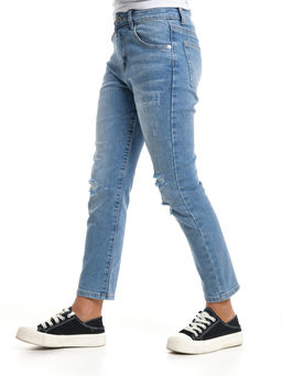 Джинсы синие для девочки 33-1062 синий - Mini maxi фото 12