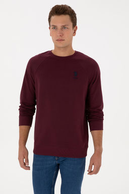 Erkek Bordo Basic Sweatshirt