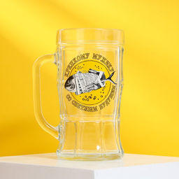 Кружка пивная с надписью Крепкому мужику, со светлым будущим, 500 мл