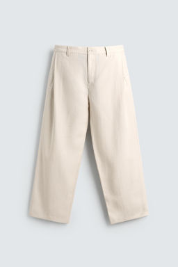 PANTAL?N FLUIDO PLIEGUES LATERALES / Crudo medio - Zara фото 6
