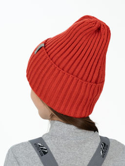 Шапка вязаная детская красная Ш-120 (56-58)