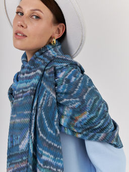 Большой, мягкий, тонкий и очень нежный двусторонний палантин с рисунком