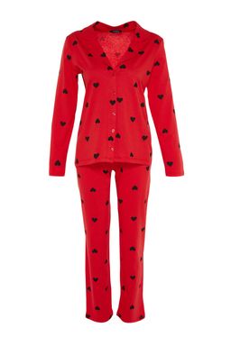 Trendyolmilla Lacivert %100 Pamuklu Kalpli Orme Pijama Tak?m? THMAW21PT0548 фото 6