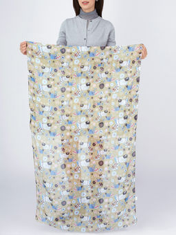 Большой, мягкий, тонкий и очень нежный двусторонний палантин с рисунком в стиле арт-деко - Tantino фото 10