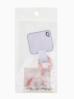 Браслет с подвесками "Сахарный" бабочка, перо. шар № 10/8, цвет пыльная роза в серебре