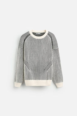 TEXTURED COLOUR BLOCK SWEATER - Zara фото 6