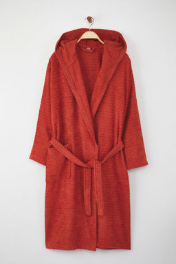 Trendyolmilla Home Ekru Cizgili Baglama Detayl? Unisex Bornoz TPHSS25NZ00000