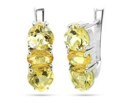 Серьги из серебра цитрин, Крит