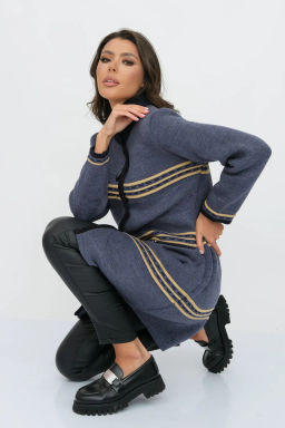ЗЛАТА Кардиган В 1617/джинсовый микс