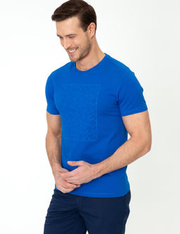 Saks Bisiklet Yaka Slim Fit T-Shirt