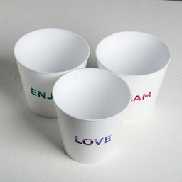 Набор кашпо 3 в 1 Dream, enjoy, love, тиснение, 0.8 л, 11×12 см