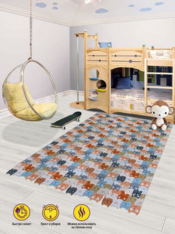 Коврик вырезной icarpet PRINT антискользящий (100) Котики 200х300 S  фото 2