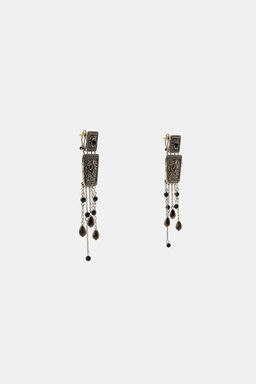 STONE FRINGE EARRINGS - Zara фото 3