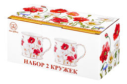 Набор 2 кружек 300 мл 11,5*8,5*8,5 см Маки NEW BONE CHINA - Elan gallery фото 7