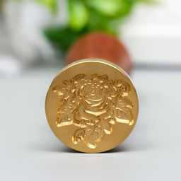 Печать для сургуча с деревянной ручкой Королевская роза, 9?2.5?2.5 см