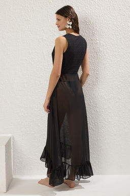 Siyah Nak?sl? Baglama Detayl? Plaj Yelek TBESS25KM00028 - Trendyolmilla фото 4