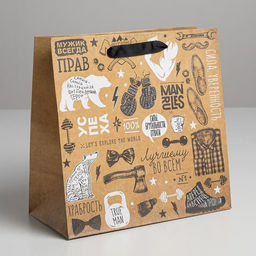 Пакет крафтовый квадратный Лучший во всём, 22 22 11 см