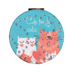 Зеркало карманное 7 см / GT358 /уп 50/300/ кожзам стразы