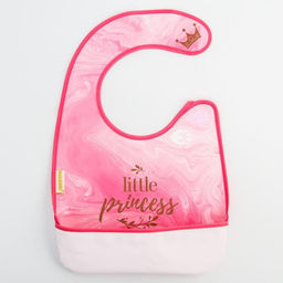 Нагрудник для кормления Little princess непромокаемый на липучке, с карманом