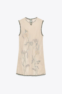 ZW COLLECTION FLORAL EMBROIDERED CROCHET DRESS - Zara фото 7