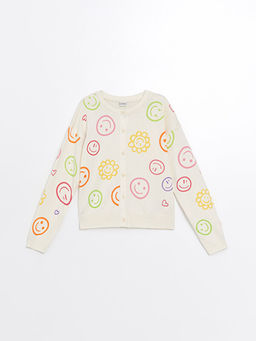 Bisiklet Yaka Desenli Uzun Kollu K?z ?ocuk Triko H?rka