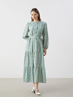 Hakim Yaka Desenli Elbise