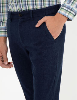 A__k Lacivert Slim Fit Kanvas Pantolon - Pierre cardin фото 6