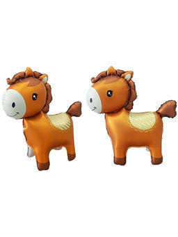 Цена за 2 шт. Воздушный шар фольгированный 3D 25" «Лошадка», коричневый