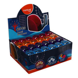 Цена за 48 шт. Точилка с контейнером классическая, МИКС