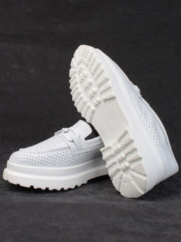 03-PDD190-2 WHITE Полуботинки женские (натуральная кожа) - Фабричный китай фото 14