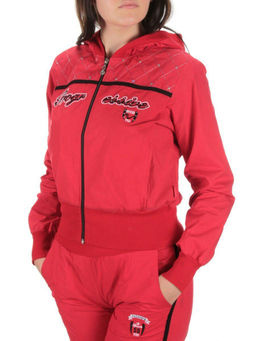 9601 RED/BLACK Костюм спортивный тройка женский (100% полиэстер )