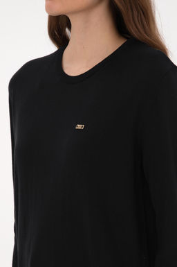 Kad_n Siyah Bisiklet Yaka Basic Kazak - U.s. polo assn фото 7