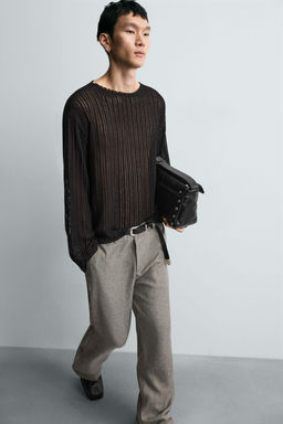 TEXTURED FLARE FIT TROUSERS - Zara фото 7