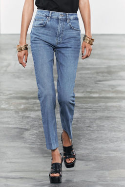 ZW COLLECTION BOOTCUT HIGH-WAIST CROPPED JEANS - Zara фото 4