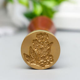 Печать для сургуча с деревянной ручкой «Ландыши», 9×2.5×2.5 см