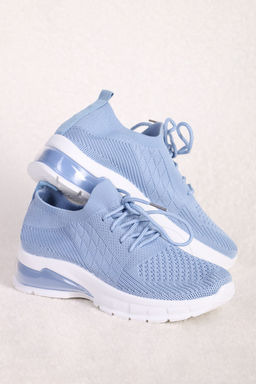 Слипоны голубые женские