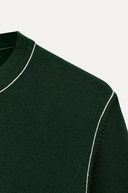 PLAIN KNIT TOP WITH CONTRAST TRIMS - Zara фото 24