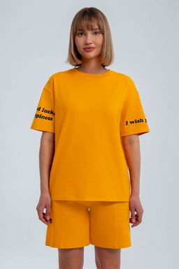 Арт. 2366 Костюм женский с шортами 42-50 (5 шт) Цвет:верх-горчичный,низ-горчичный - Калинка фото 5