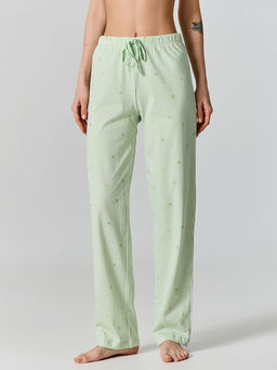 Брюки домашние женские зеленые в полоску - Mark formelle фото 2