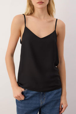 Siyah Basic Ask?l? Dokuma Bluz TWOSS19BB0224