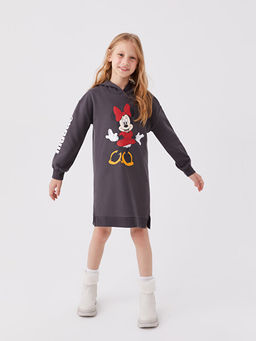 Kap??onlu Minnie Mouse Bask?l? Uzun Kollu K?z ?ocuk Elbise Anne K?z Kombini - Waikiki фото 2