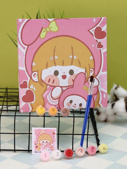 Картина по номерам на подрамнике Draw Me! Red-haired girl, (20*20 см)