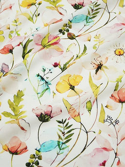 Штапель Премиум (Digital) Летняя палитра цв.белый, ш.1.45м, вискоза-100%, 105гр/м.кв - Купава фото 6