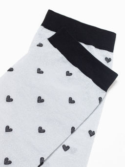 Цена за 2 пары. Носки Классические CONTE FANTASY Сияющие носки с объемными рисунками Hearts silver-bianco - Conte elegant фото 4