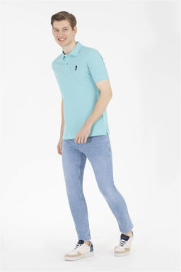 Мужская мятная футболка с воротником поло Basic - U.s. polo assn фото 11